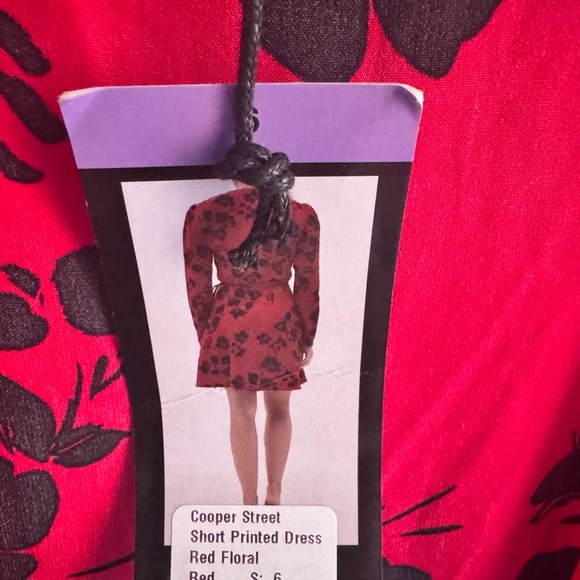 COOPER ST RED Long Sleeve Mini Wrap Women’s Dress NWT ❤️Size 2❤️Elegant Party - Picture 6 of 12